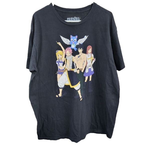 FAIRYTAIL Animation Black Graphic Tshirt Size XL - Picture 1 of 4